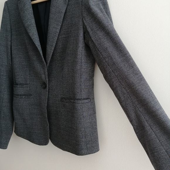 Theory Gabe Portmore Wool Single Button Blazer Speckled Grey 3 Pockets 2 - Picture 12 of 17